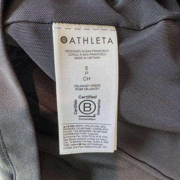Athleta Black Delancey Skyline Dress-Pockets-UPF 50-Women’s Small-Sculptek Knit - Picture 7 of 11